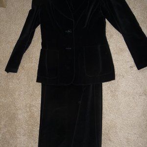 women's velvet skirt suit